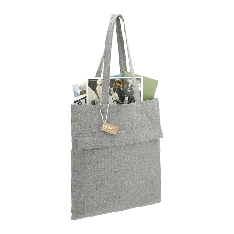 Picture of Recycled Cotton Herringbone Tote w/Zip Pocket