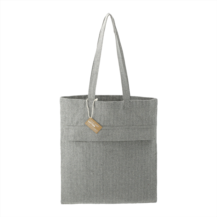 Picture of Recycled Cotton Herringbone Tote w/Zip Pocket