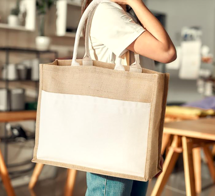 Picture of Mumbay Cotton Pocket Jute Tote Bag