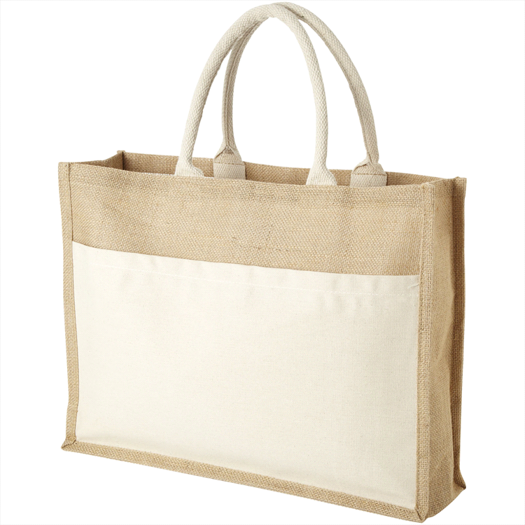 Picture of Mumbay Cotton Pocket Jute Tote Bag