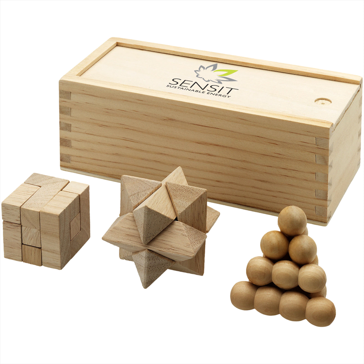 Picture of Brainiac 3-piece wooden brain teaser set