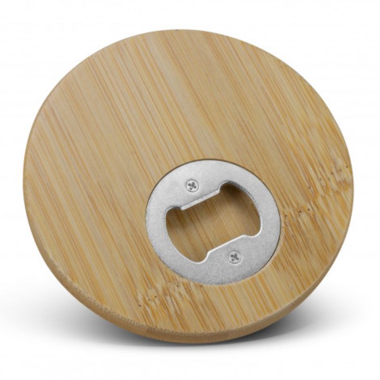 Picture of Bamboo Bottle Opener Coaster - Round