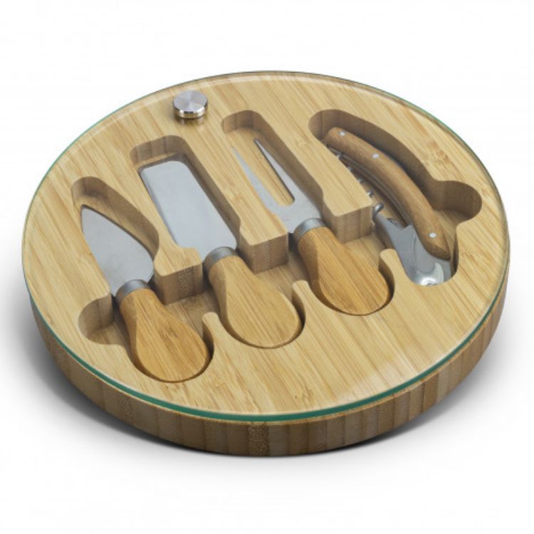 Picture of NATURA Glass & Bamboo Cheese Board