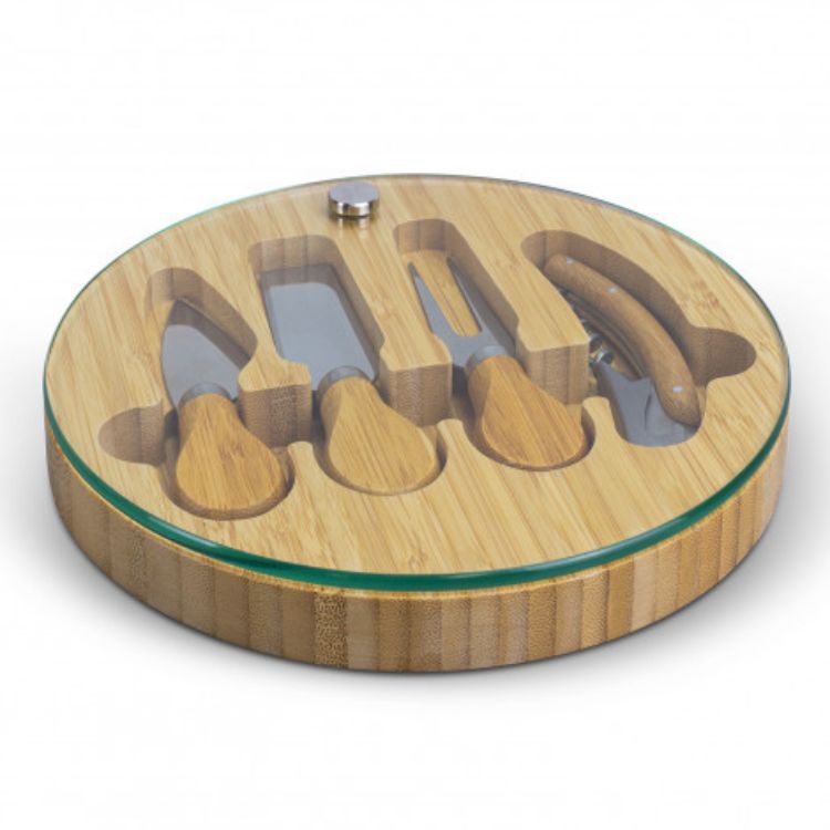 Picture of NATURA Glass & Bamboo Cheese Board