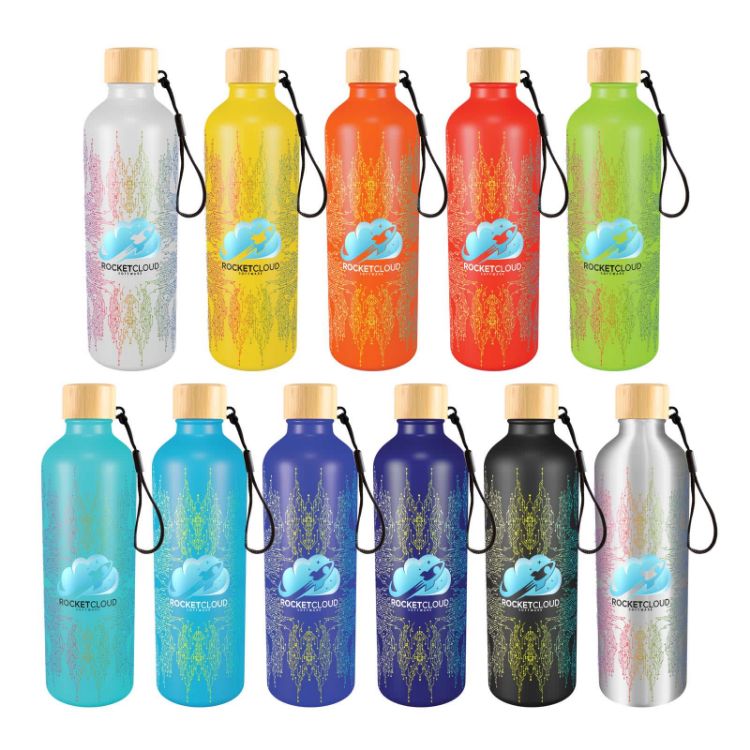 Picture of Gelato Aluminium Drink Bottle with Bamboo Lid