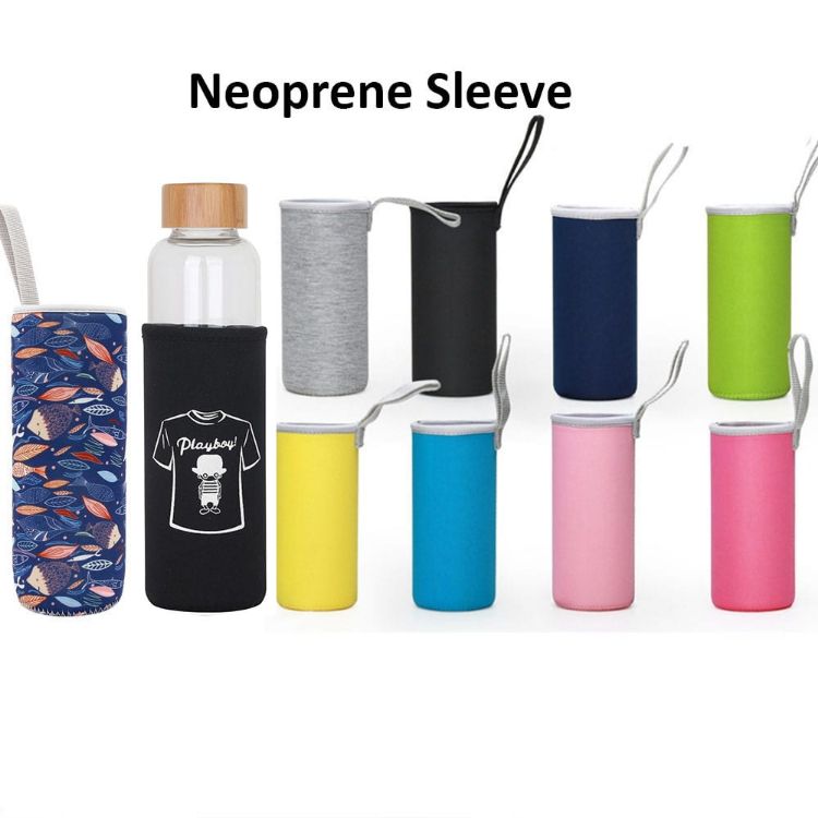 Picture of 550ml Glass Drink Bottle with Bamboo Lid