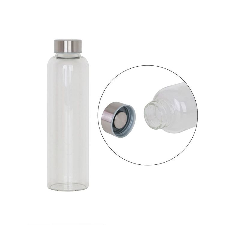 Picture of 550ml Glass Drink Bottle with Stainless steel Lid