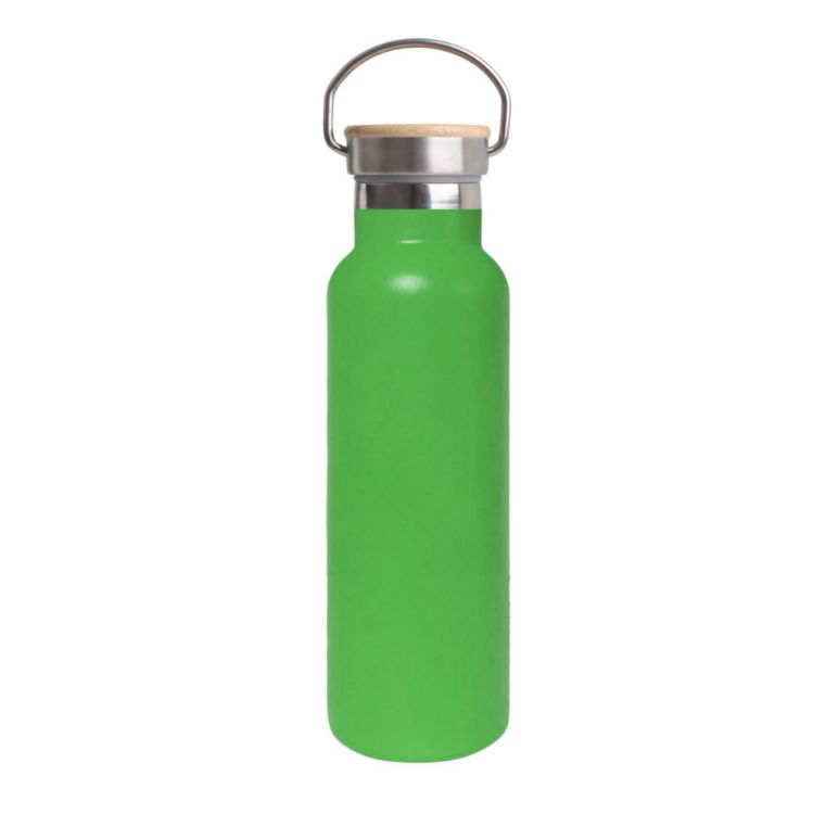 Picture of 600ml Double Wall Vacuum Bottle with Bamboo Lid