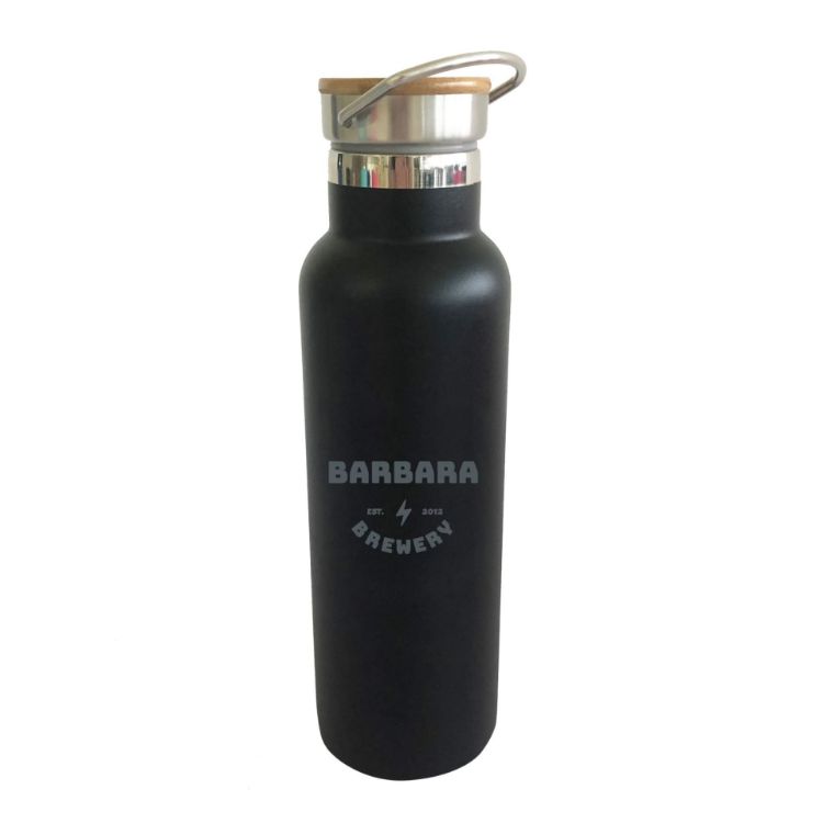 Picture of 600ml Double Wall Vacuum Bottle with Bamboo Lid