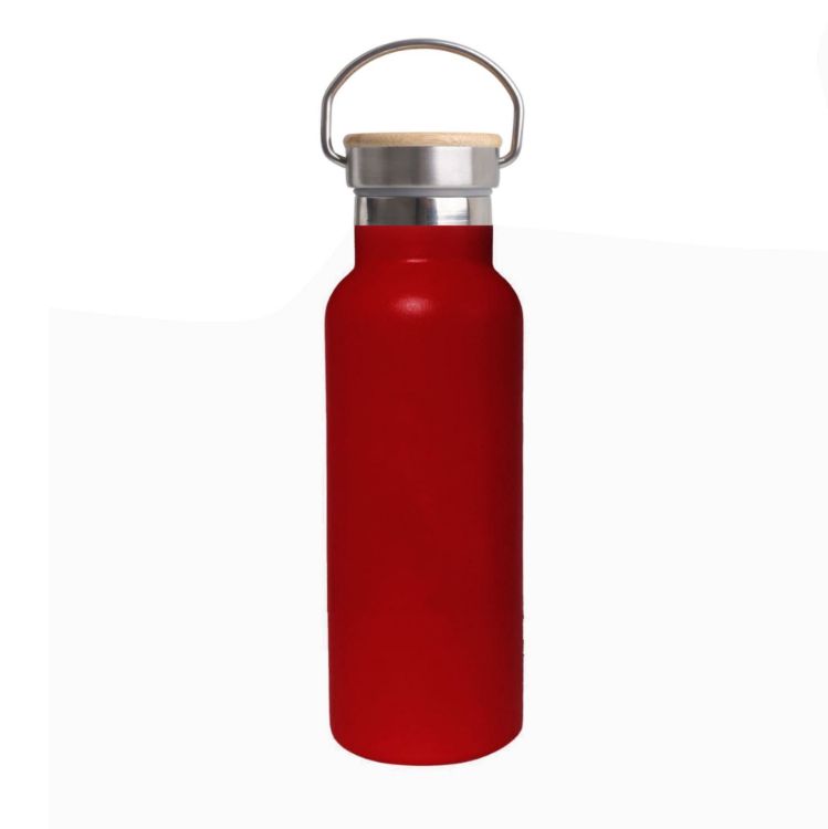 Picture of 500ml Double Wall Vacuum Bottle with Bamboo Lid