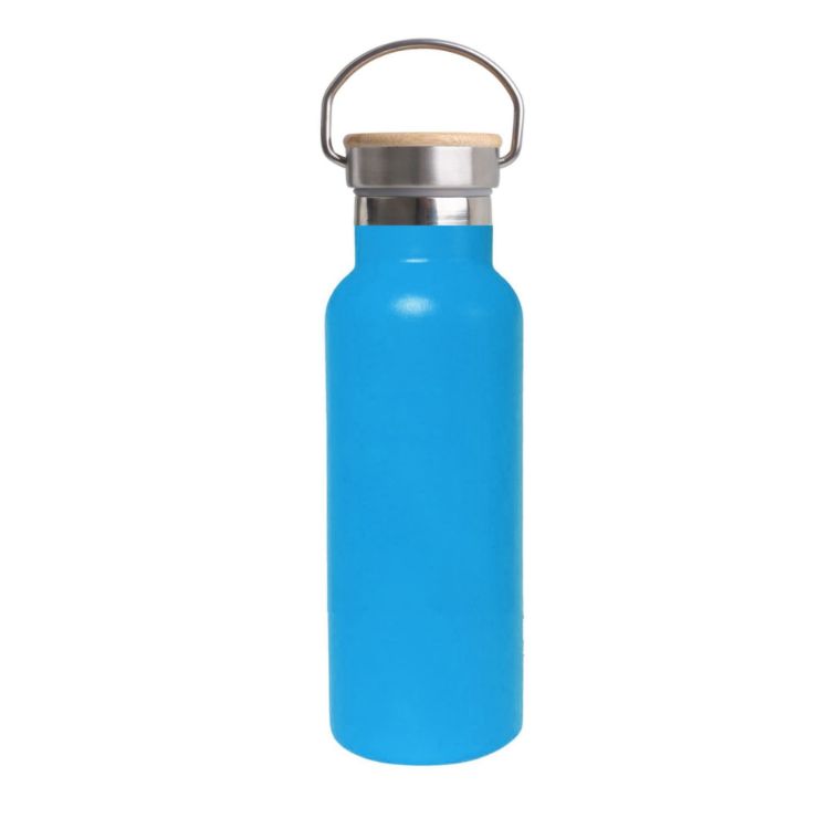 Picture of 500ml Double Wall Vacuum Bottle with Bamboo Lid