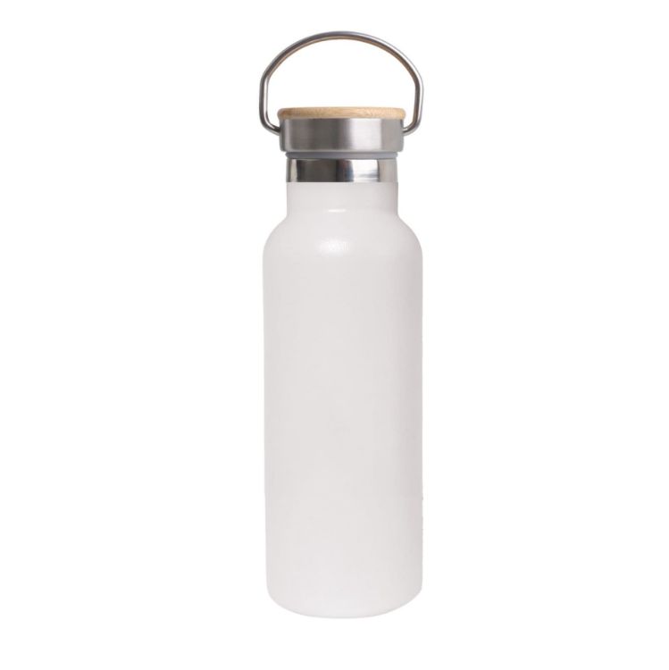 Picture of 500ml Double Wall Vacuum Bottle with Bamboo Lid