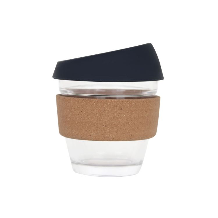 Picture of 8 OZ Reusable Glass Coffee Cup with Cork Band