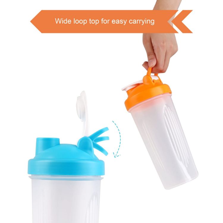 Picture of BPA Free Fitness Shaker Bottle with Loop 600ml