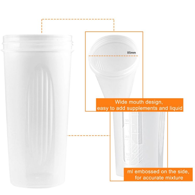 Picture of BPA Free Fitness Shaker Bottle with Loop 600ml