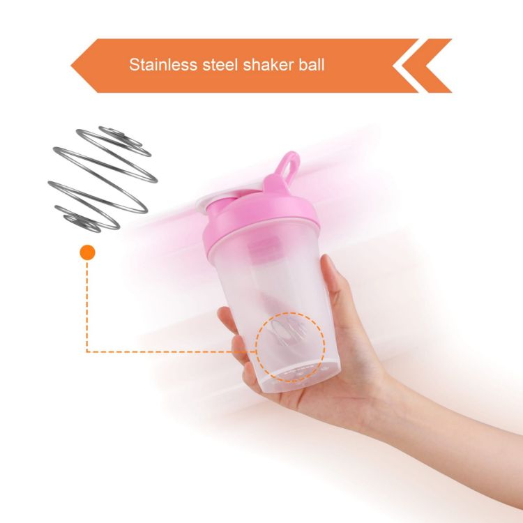 Picture of BPA Free Fitness Shaker Bottle with Loop 400ml